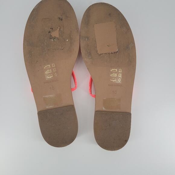 Madewell Neon Pink Double Strap Leather Sandals 10 - Picture 8 of 9